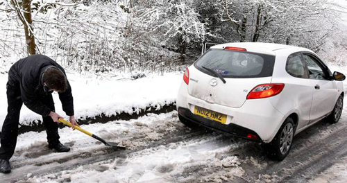 A car stuck in snow