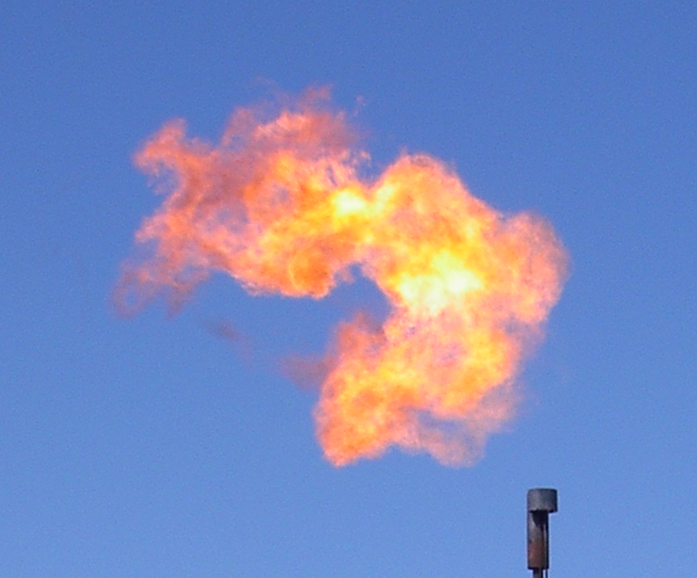 flame from oil rig