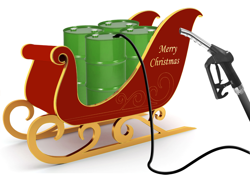santa sleigh delivering kerosene
